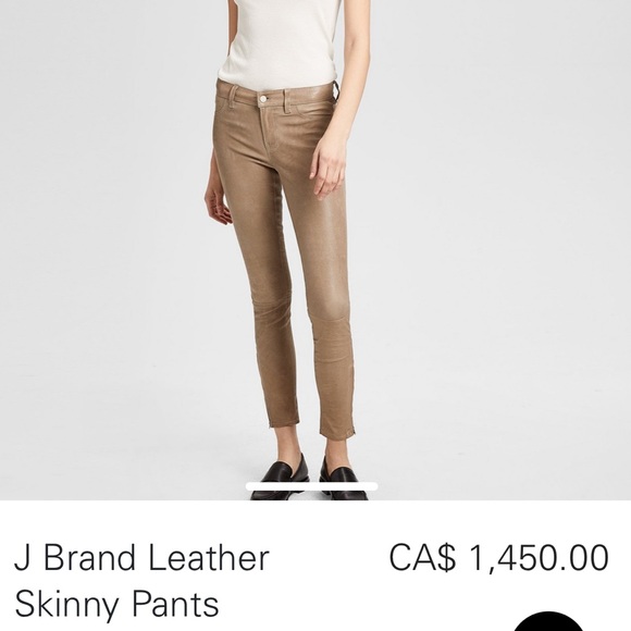 J Brand skinny lamb leather tan pants - Picture 3 of 10